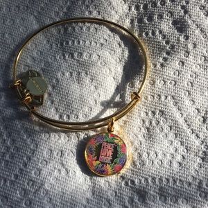 Alex and Ani peace love music bracelet gold